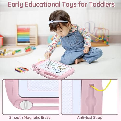 AiTuiTui Magnetic Drawing Board Toddler Toys for Girl Gifts, Erasable Doodle Sketching Writing Pad Travel Games for Kids in Car, Early Education Learning Skill Development Toys for Toddlers thumbnail 3