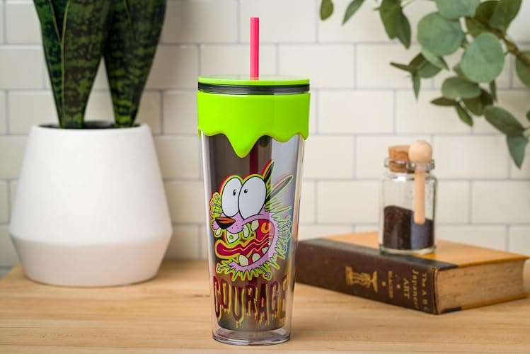 Silver Buffalo Courage the Cowardly Dog Scared Nostalgic Cartoons 3D Sculpted Drip Tumbler, 26 Ounces thumbnail 2