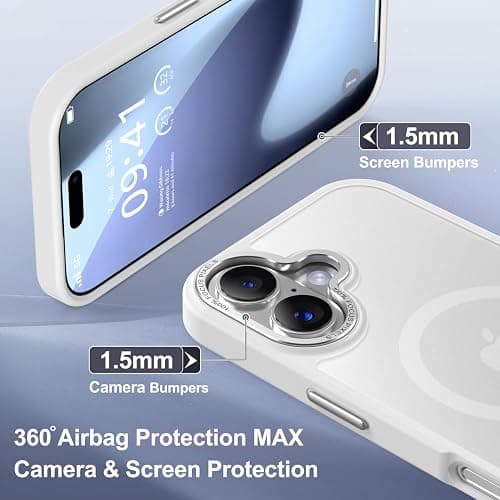 Newfuture Magnetic for iPhone 17 Case [Compatible with Magsafe] [Military Grade Drop Protection] Translucent Matte Anti-Scratch Shockproof Protective Phone Cover 6.3 Inch, Frosted White thumbnail 6