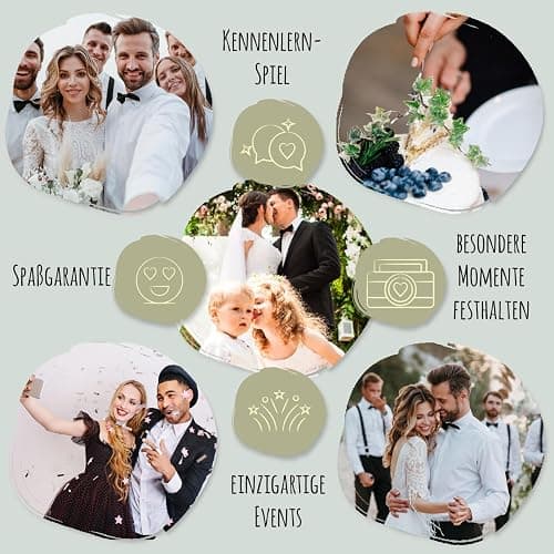 50 Fotoaufgaben Hochzeit - Unterhaltsames Hochzeitsspiel für Gäste, Fotobox Accessoires Hochzeit Fotospiel Hochzeit, Hochzeit Fotoaufgaben für Gäste, Perfekt für Gästebuch Hochzeit thumbnail 5