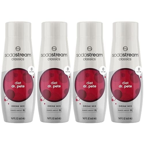 SodaStream - Diet Dr Pete Beverage Mix - For Soda Water Makers - Turns 9.5 Gallons of Sparkling Water into delicious Diet Dr Pete - No sugar or HFCS - 14.9 Fl Oz, Pack of 4 - Image 1