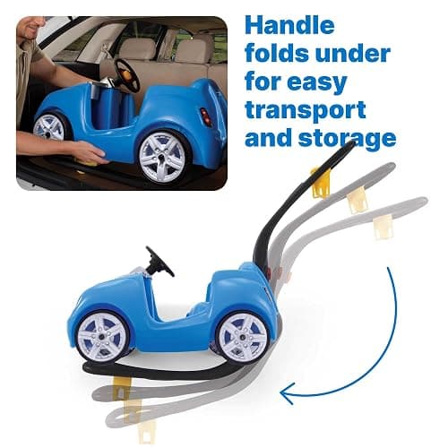 Step2 Whisper Ride II Kids Push Car, Ride-On Car with Seat Belt and Horn, Toddlers and Preschoolers Ages 18 Months–4 Years, Max Weight 50 lbs., Quick Fold Handle, Stroller Alternative, Blue thumbnail 7