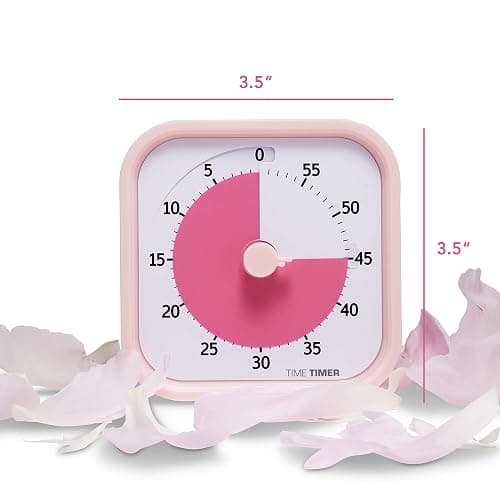 TIME TIMER Home MOD - 60 Minute Kids Visual Timer Home Edition - for Homeschool Supplies Study Tool, Timer for Kids Desk, Office Desk and Meetings with Silent Operation (Peony Pink) thumbnail 3