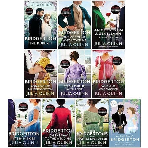 Bridgerton Family Book Series Complete 10 Books Collection Set by Julia Quinn NETFLIX - Image 1