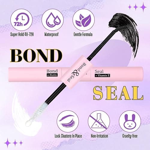 Yawmaica Lash Clusters Kit with Bottom Lashes Wispy Eyelash Extension Kit 200D Volume Eyelash Clusters 12-20mm D Curly Individual Lashes DIY Lash Extension Kit with Lash Bond and Seal Lash Tweezers thumbnail 4