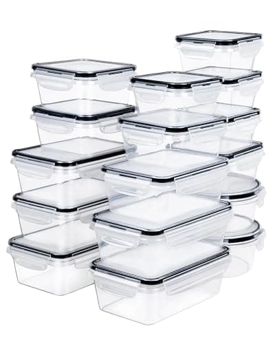 FOOYOO 32 Piece Food Storage Container with Lids (16 Containers + 16 Lids) - Plastic Food Containers with Lid, Airtight Leak Proof Snap Lock, BPA Free Storage Containers thumbnail 3