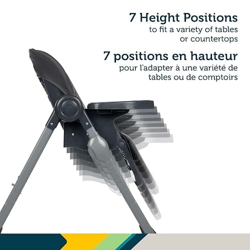 Safety 1st Olea 3-in-1 High Chair for Newborn to Toddler | Kitchen Booster Chair Mode, Adjustable, Recline, Easy-to-Clean Design, Swivel Wheels – Mineral Graphite thumbnail 6