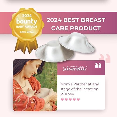 Silverette® The Original Silver Nursing Cups, Nipple Covers for Breastfeeding Essentials, Pure 925 Silver Nipple Shields thumbnail 5