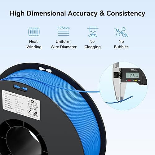 Creality 3D Printer Filament 1.75mm 4KG, PLA Filament Bulk +/- 0.02mm, 4 Pack 1kg Spool(2.2lbs) 3D Printing Filament Fits for Most FDM 3D Printers, Black White Blue Red thumbnail 2