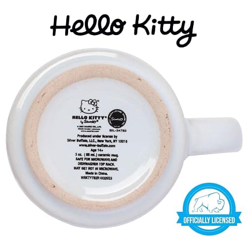Silver Buffalo Sanrio Hello Kitty Polka Dots 4pc Stackable Ceramic Espresso Small Cup Set, 3 Ounces thumbnail 5