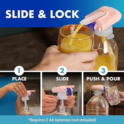 The Magic Tap Automatic Drink Dispenser - Hands-Free Beverage Dispenser for Fridge - Perfect for Milk, Juice - Gifts for Women & Men (3, Peach) thumbnail 4