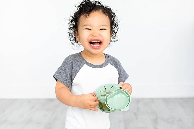 Ubbi Tweat No Spill Snack Container for Kids, BPA-Free, Toddler Snack Container, Sage & Blue thumbnail 7