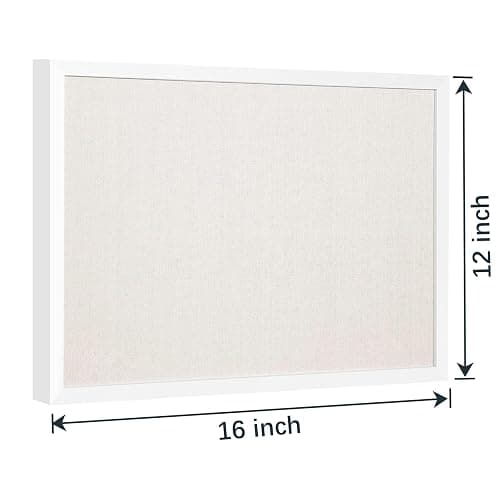 OWLKELA Linen Cork Bulletin Board, 12"x16" | White Wood Frame, with 10 Pushpins, Ideal for School, Home & Office thumbnail 3