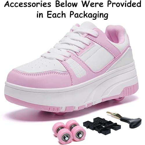 ANEFUN Roller Skate Shoes for Kids Girls Boys Detachable Wheeled Fashion Sneakers thumbnail 5