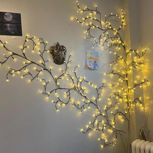 Enchanted Willow Vine Lights with Remote, Christmas Swags Decorations Indoor Room Decor, 18 Branches 144 LEDs Lighted Willow Vine Lights for Walls Bedroom Home Decor thumbnail 2