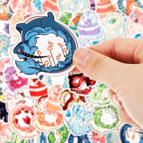 Resurhang 100 Pcs Dragon Stickers Cute Cartoon Waterproof Vinyl Decals | Vinyl Decals for Water Bottles, Laptop, Phone, Skateboard, Luggage, Fun Gifts for Girls Boys Teens, Cartoon Designs thumbnail 7