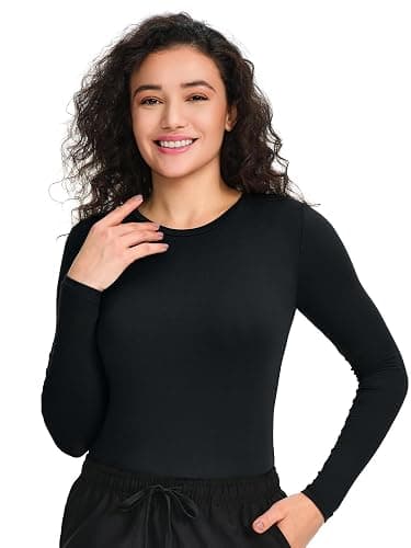 COZYFIT 3 Pack Scrub Undershirts Long Sleeve Women - Underscrub Comfort Tee thumbnail 2