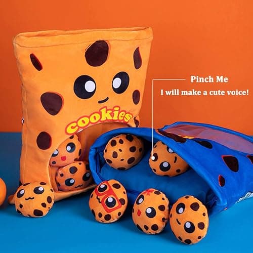 Nenalayo Plushies Doll a Bag of Cookie Toy Stuffed Soft Snack Pillow Plush Yummy Food Toy for Birthday Gift, Stuffed Toy Game Pillow Cushion Gift for Kids (Blue) thumbnail 4