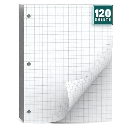Loose Leaf Graph paper 8 x 10.5, Graph Ruled Paper, 3 Hole Punched Paper, 4 x 4 Quad Ruled Graph Paper, 10-1/2" x 8" Filler Paper Notebook Paper, 120 Sheets Graphing Paper for Business Home School - 8 x 10.5 In -120 Sheets - 4 x 4 Quad Ruled - 1 Pack thumbnail 3