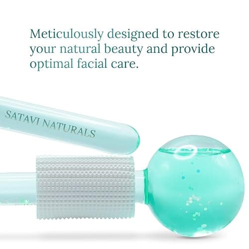 Satavi Naturals Beauty Ice Globes (Heat-Resistant & Freezer-Safe) Luxurious Facial Tools for Radiant Skin, Enhances Circulation to Tighten Skin, Reduce Puffiness, Minimize Pores, Alleviate Tension thumbnail 3