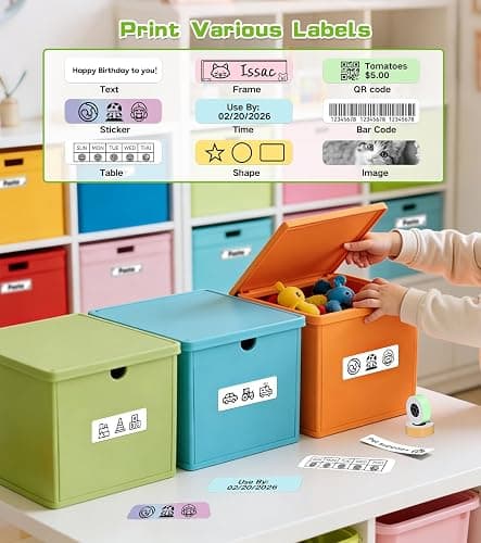 ORGBRO Label Maker Machine with Tape, X1 Portable Bluetooth Mini Label Printer, Support Pre-Cut & Continuous Label, Wireless Small Label Makers with Versatile App for School Home Office Organization thumbnail 4