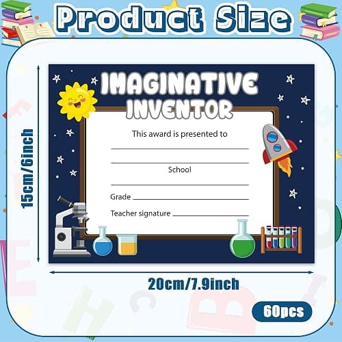 EYxsaxenk School Student Award Certificates - 60 Pcs Colorful End of School Year Superlatives Certificates Graduation Recognition Award Certificates of Achievement for Student Reward School Prizes thumbnail 3