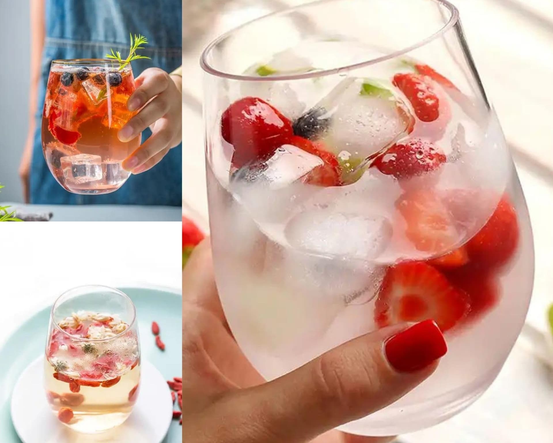 Jogo 6 Copos Luxo 465ml Em Vidro Grosso Grande Drink Agua Refri Suco Bebidas Mesa Posta Resistente Moderno Presente Casa Nova thumbnail 3