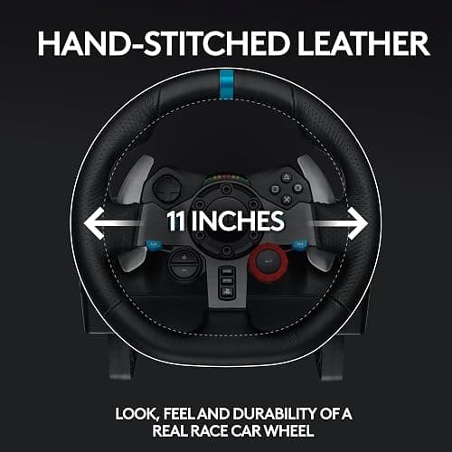 Logitech G29 Racing Wheel and Pedals for PS5/PS4/PC | Stainless steel paddle shifters, leather steering wheel cover, real force feedback, for PS5, PS4, PC, Mac thumbnail 5