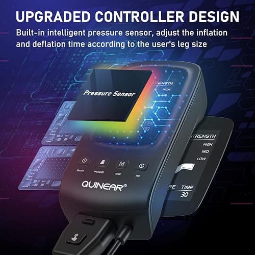 QUINEAR Air Compression Recovery System, Professional Sequential Device for Massage Therapy, Foot and Leg Recovery Boots to Improve Circulation for Athletes, FSA-HSA Eligible (Large) thumbnail 3