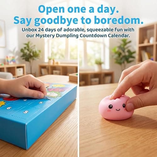 2026 Dumpling Squishy Advent Calendar, 24pcs Mini Dumpling Squishy Mystery Box Random Surprise Squishies, Stress Relief Sensory Fidget Toy for Anxiety Relief Hand Relax, Birthday Gifts thumbnail 5