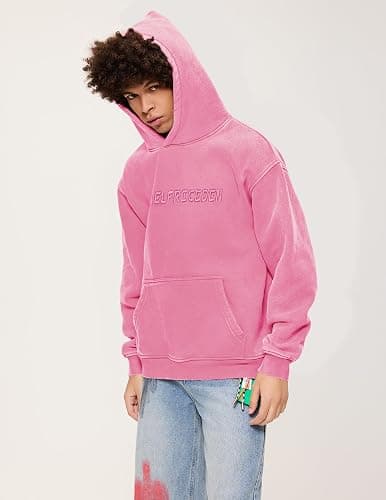 Aelfric Eden Hoodies Mens Acid Wash Hoodie Oversized Vintage Heavyweight Cotton Fleece Hooded Pullover Sweatshirt thumbnail 7