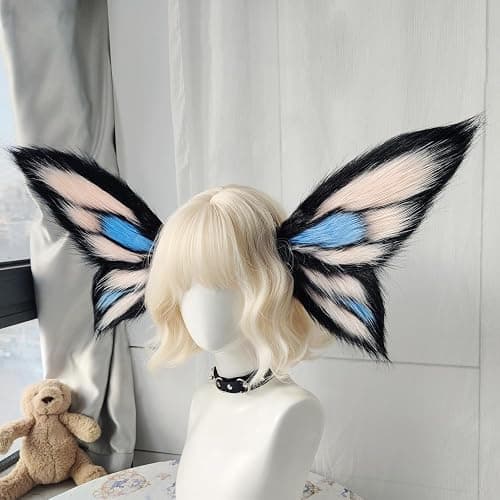 Faylay Hairy Big Wing Headpiece Animal Ears Headband Furry Cosplay Party Halloween Headwear Accessories thumbnail 5