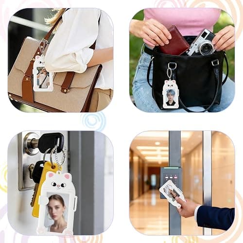 SK-Z Cute Photocard Holder Keychain, ID Badge Holder for Stray Fans | Photocard Sleeves Plastic Card Holder, Animals Cartoon Photo Card Protective Case, ID Bank Credit Card Holder, Keychains thumbnail 5