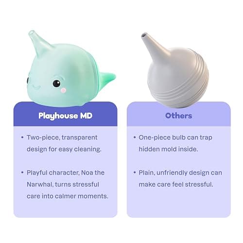 Playhouse MD Booger Buddy Baby & Kids Nasal Aspirator with LED - Narwhal thumbnail 9