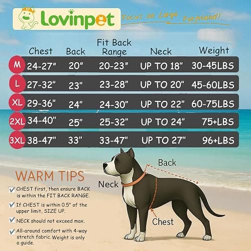 LovinPet Dog Pajamas Large Sized Dog, Anti Licking, Recovery Suit, Lightweight Jurassic Knit, UV for Large Dogs/XXL thumbnail 2