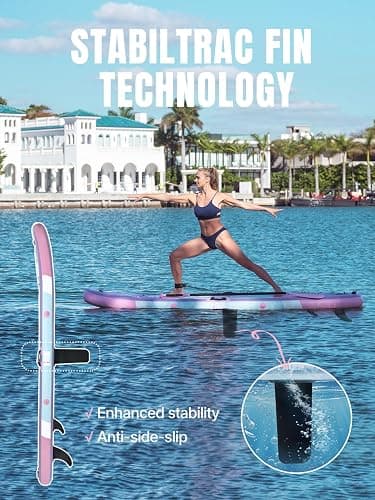 Niphean（Ultra-Light）Inflatable Paddle Board with (Beginner Friendly) StabilTrac Fin and Durable SUP Accessories, 10' Stand Up Paddle Boards for Adults & Youth, Versatile Yoga Paddle Board, Gift Ideas thumbnail 6