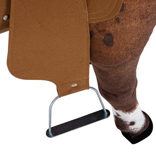 Qaba Sound-Making Ride On Horse for Toddlers 3-5, with Neighing and Galloping Sound, Stuffed Animal Horse Toy for Kids with Padding, Soft Feel, Brown thumbnail 7