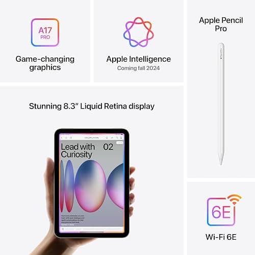 Apple iPad mini (A17 Pro): Apple Intelligence, 8.3-inch Liquid Retina Display, 128GB, Wi-Fi 6E, 12MP Front/12MP Back Camera, Touch ID, All-Day Battery Life — Space Gray thumbnail 4