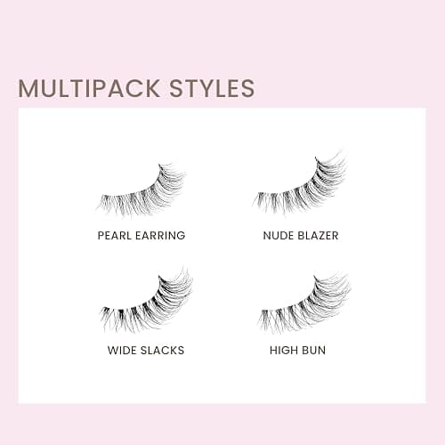 KISS The New Natural, False Eyelashes, 'Pearl Earring', 12mm, Includes 4 Pairs Of Lashes, Easy to Apply, Reusable Lash Clusters thumbnail 7
