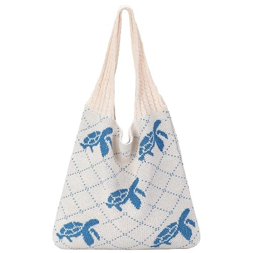 hatisan Crochet Bags for Women - Summer Beach Tote, Aesthetic Hippie Knit Bag - Image 1