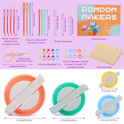 BUTUZE Yarn Ball Winder, Yarn Winder for Crocheting, Stitch Markers Knitting Kit, Pom Pom Maker, Convenient Ball Winder Hand Operated for Yarn, with Easy Installation for Yarn Storage thumbnail 4