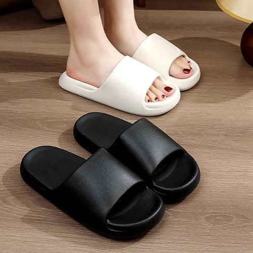Jerzmy Comfy Slides for Women Men | Extra Soft Pillow House Slippers Pool Shower Shoes | Non Slip Cloud Sandals for Summer Indoor Outdoor Beach thumbnail 2
