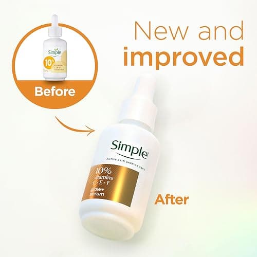 Simple Glow+ 10% Vitamins C + E + F Serum Skin Care for Dry or Dehydrated Skin, Brightening Face Glow Serum for Youthful Glowing Skin, 30 ml thumbnail 5