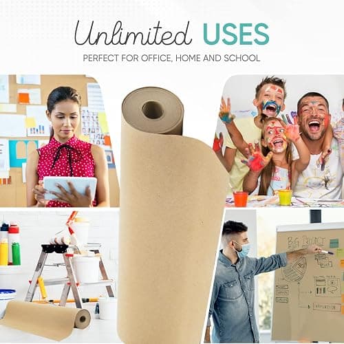 Made in USA Kraft Paper Wide Jumbo Roll 48" x 1200" (100ft) Ideal for Gift Wrapping, Art, Craft, Postal, Packing, Shipping, Floor Protection, Dunnage, Parcel, Table Runner, 100% Recycled Material thumbnail 5