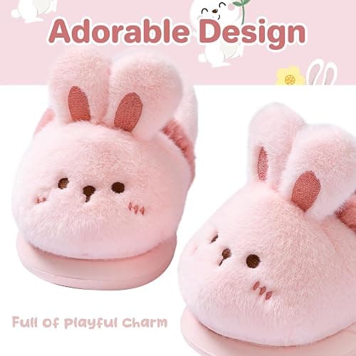 Drecage Toddler Kids Slippers Girls Boys House Shoes Winter Slippers Plush Warm Soft with Cute Cartoon Design Indoor Shoes thumbnail 3