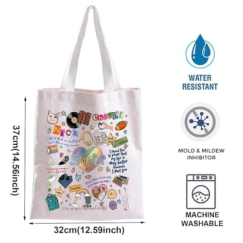 BLUPARK Heart Stopper Tote Bag LGBT Book Tote Bag LGBT Pride Gift Love Is Love Tote Bag Gay Pride Shoulder Bag Gay Juice Tote thumbnail 3