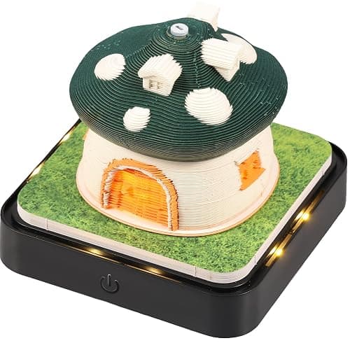3D Calendar 2026 Tear Pad, Time Piece Calendar 2026, Tear-Away 3D Memo Artsy Pad, Creative Green Mushroom House Desk Calendar w LED Lights, Cute Paper Carving Art Notepad for Thanksgiving Christmas Desktop Decor Gift thumbnail 8