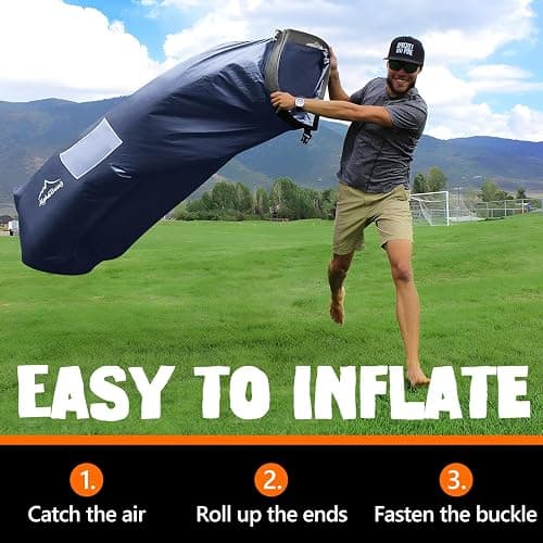 AlphaBeing Inflatable Lounger Beach Chair Accessories, Air Sofa Hammock Inflatable Couch for Camping Backyard Lakeside with Compression Sacks, Ideal Outdoor Gifts for Adults thumbnail 3