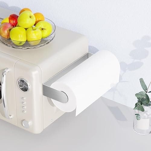 ZUNTO Magnetic Paper Towel Holder for Refrigerator – Strong Magnet Kitchen Paper Towel Rack for Grill, RV & Pantry – Sleek Silver Design thumbnail 6