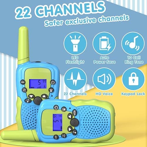 Selieve Toys for 3-12 Year Old Boys Girls, Easter Basket Stuffers, Walkie Talkies for Kids 22 Channels 2 Way Radio Toy with Backlit LCD Flashlight, 3 Miles Range for Outside, Camping, Hiking thumbnail 3